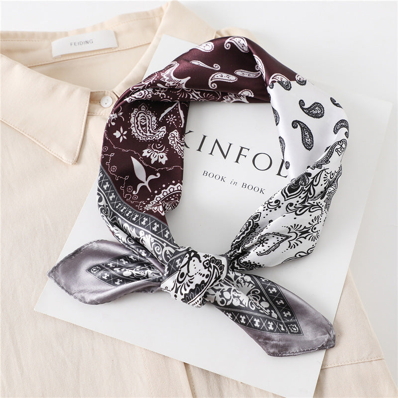 Women's New Small Square Retro Cashew Professional Scarf Women's New Small Square Retro Cashew Professional Scarf